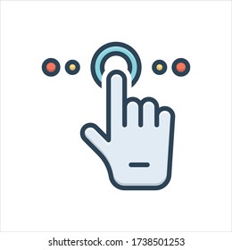 Icono de ilustración de color vectorial para tacto