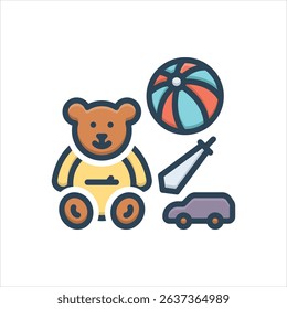Vector colorful illustration icon for toys