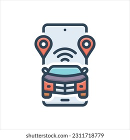 Vector colorful illustration icon for tracker
