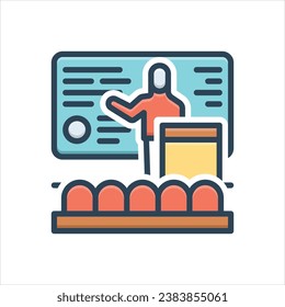 Icono de ilustración de color vectorial para entrenamiento