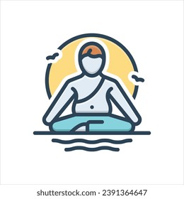 Icono de ilustración de color vectorial para la tranquilidad