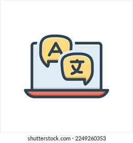 Vector colorful illustration icon for translations