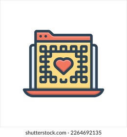 Vector colorful illustration icon for transparent