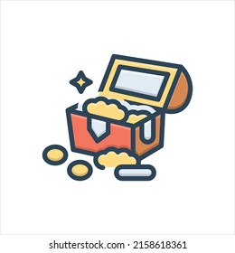 Vector colorful illustration icon for treasure