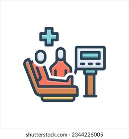 Vector colorful illustration icon for treated