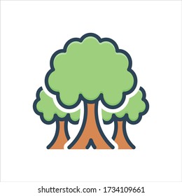 Icono de ilustración de color vectorial para árbol