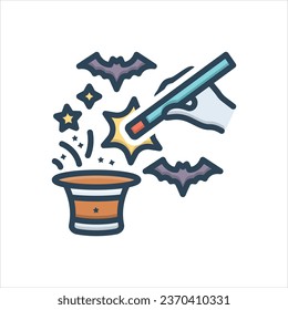 Vector colorful illustration icon for trick