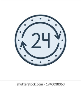 Vector colorful illustration icon for twenty for hours