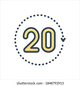 Vector colorful illustration icon for twenty
