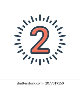Vector colorful illustration icon for two