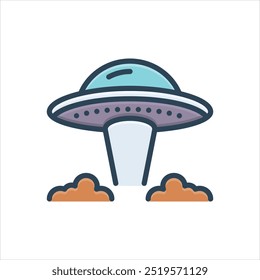 Vector colorful illustration icon for ufo