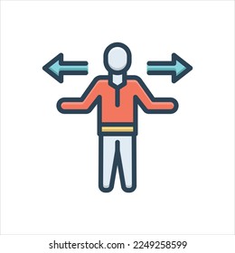 Icono de ilustración de color vectorial para la incertidumbre