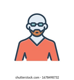 Vector colorful  illustration icon for uncle