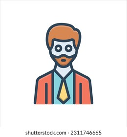 Vector colorful illustration icon for uncle