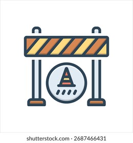 Vector colorful illustration icon for under construction