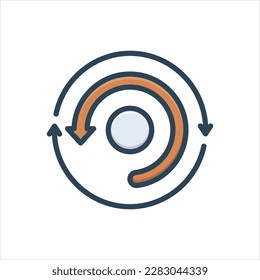 Icono de ilustración de color vectorial para deshacer