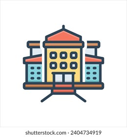 Vector colorful illustration icon for university