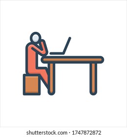 Vektorfarbiges Illustrationssymbol für bis