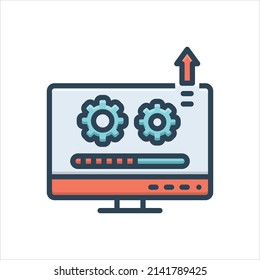 Vector colorful illustration icon for upgrading