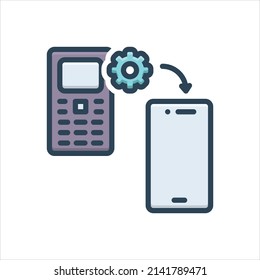 Icono de ilustración de color vectorial para la actualización