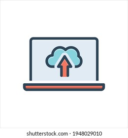 Vector colorful illustration icon for upload