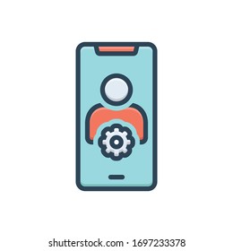 Icono de ilustración de color vectorial para interfaz de configuración de usuario