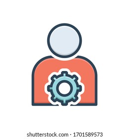 Vector colorful illustration icon for user settings