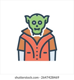 Ícone de ilustração colorido vetorial para vampiro
