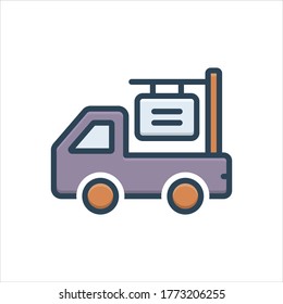 Vector colorful illustration icon for van advertising
