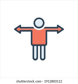Icono de ilustración de color vectorial para la varianza