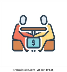 Vector colorful illustration icon for venal