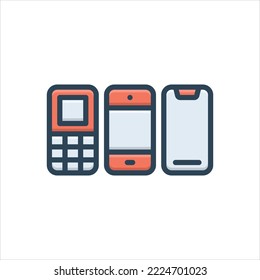 Vector colorful illustration icon for versions