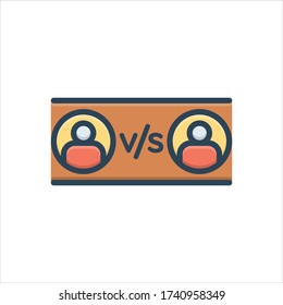 Vector farbiges Illustrationssymbol für versus