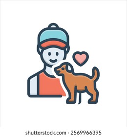 Vector colorful illustration icon for veterinarian