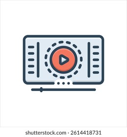 Vector colorful illustration icon for video clip