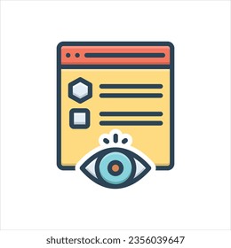 Icono de ilustración de color vectorial para ver