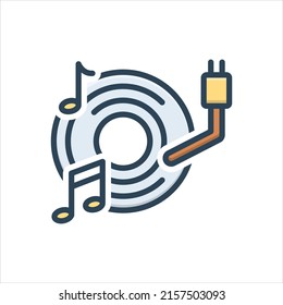 Vector colorful illustration icon for vinyl