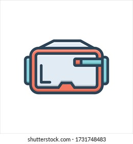 Icono de ilustración de color vectorial para gafas virtuales
