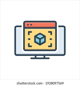 Vector colorful illustration icon for   virtual