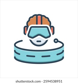 Vector colorful illustration icon for virtual real