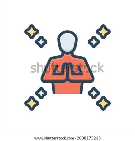 Vector colorful illustration icon for virtue
