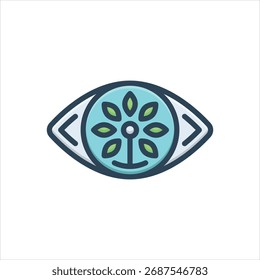Icono colorido de la ilustración del Vector para la visión para la vida