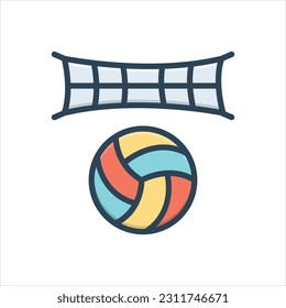 Vector colorful illustration icon for volleyball