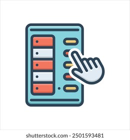 Vector colorido icono de ilustración para votar