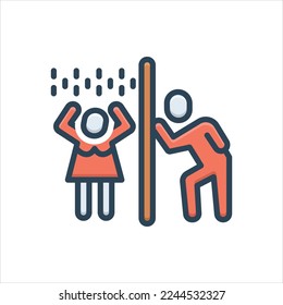 Vector colorful illustration icon for voyeur