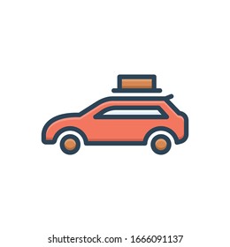 Vector colorful illustration icon for wagon car