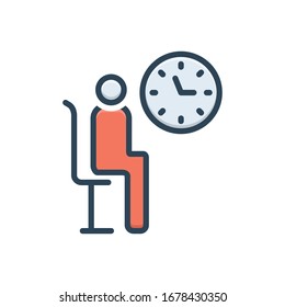 Vector colorful illustration icon for wait