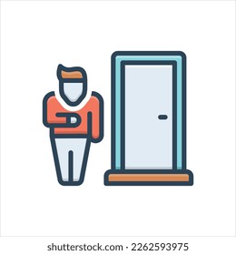 Vector colorful illustration icon for wait 