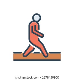 Vector colorful  illustration icon for walk