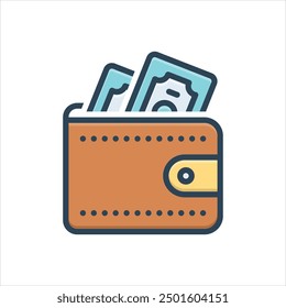 Vector colorful illustration icon for wallet